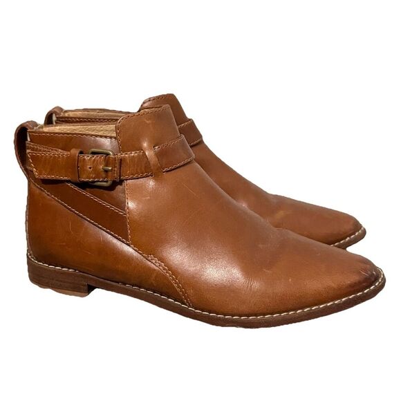Madewell The Hollis Leather Ankle Boots Size 7 M Brown Equestrian English Saddle - Picture 1 of 9